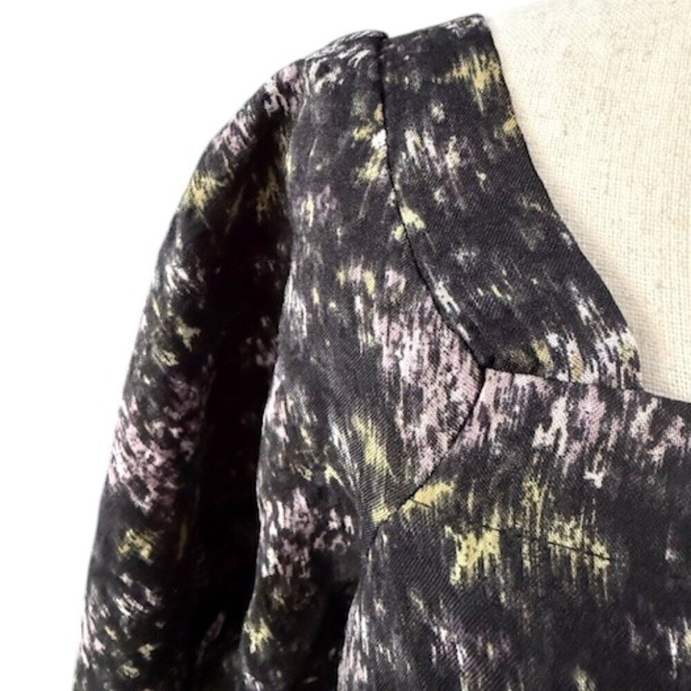 Madewell Hopewell Puff-Sleeve Crop Top in Blurred Ikat Smocked Back Size XXL nWT - Picture 5 of 13